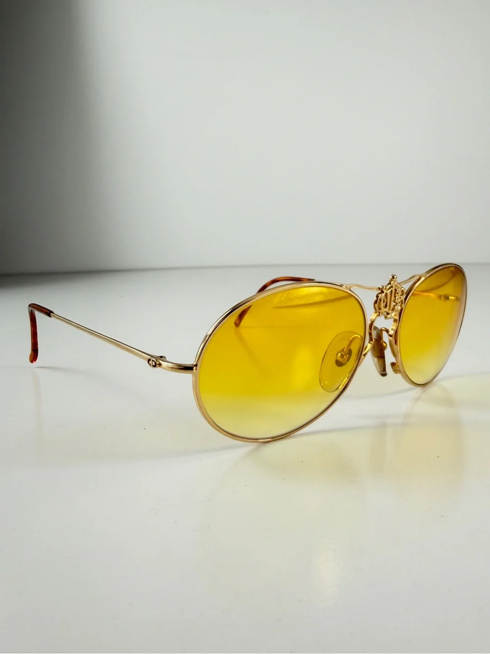 Dior 2640 Royal Crest DeadStock 80s Wire Aviator Custom Sunglasses Lens Full Set